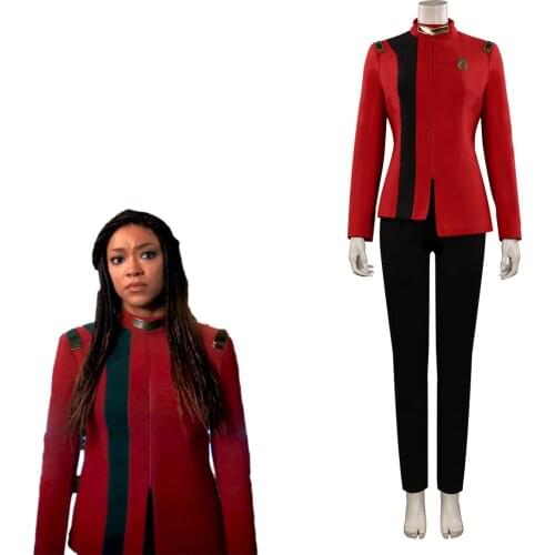 Michael Burnham Red Uniform Cosplay Costume Star Season 4 Red Uniform Outfits For Halloween Carnival Party