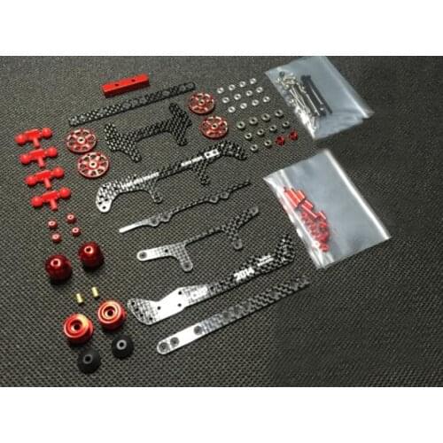 MS MSL Chassis Modify Parts Set for 1/32 Tamiya Mini 4WD Racing Car Model Carbon Fiber Plates Aluminum Guider Rollers
