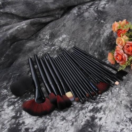 24Pcs Women Cosmetic Set Make Up Brush Foundation Powder Eyeshadow Eyebrow Brushes with Soft Puff Professional Makeup Tools Gift