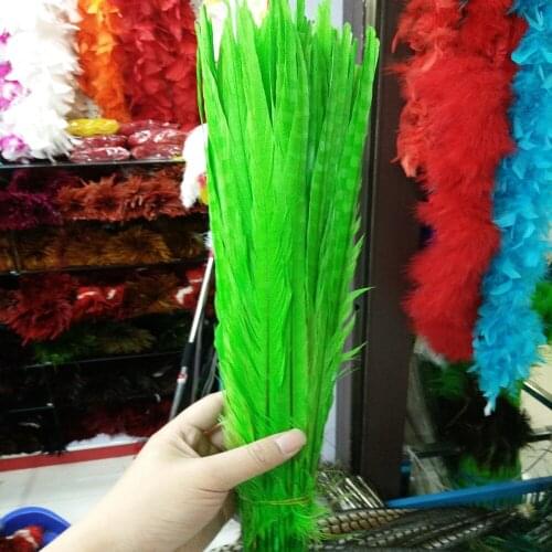 Wholesale High Quality 10 pcs Pretty Green Natural Pheasants Feathers 16-18inches/40-45cm Multipurpose Decoration