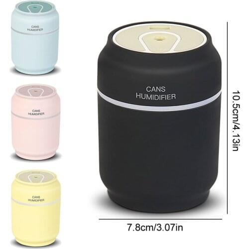 200ml Cans Air Humidfier USB Air Purifier Freshener with LED Lamp Aromatherapy Mini Car Humidifiers Mini USB Desk Lamp Fan