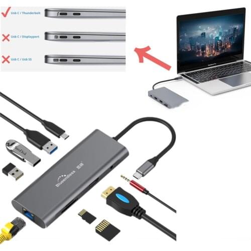Multi USB 3.0 4K VGA RJ45 Adapter to Splitter 3 Port USB HUB USB-C Type C for MacBook USB hub Laptop docking station