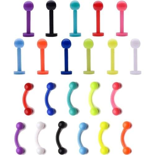 16g curved barbell eyebrow circle horseshoe lip septum cartilage spiral Tra sub nipple navel ring perforated fixator