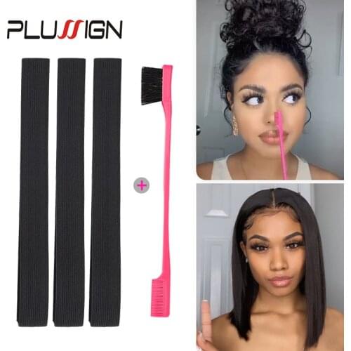 Plussign 3Pcs Edges Scarf To Lay Edges Elastic Band With Free Edge Brush Lace Melting Band Edge Slayer Headband For Baby Hair