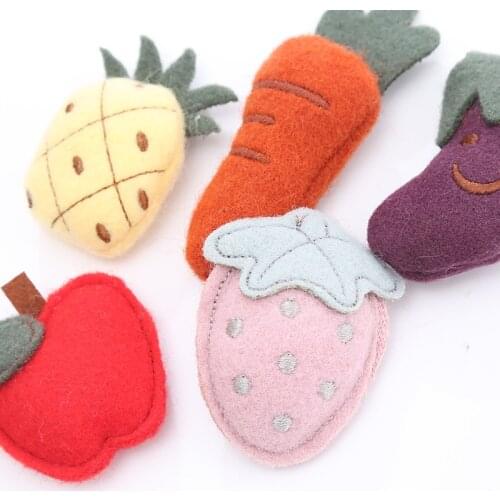 Cat Grass Plush Toys Mint Plush Toys Pet Products Fruit Vegetable Felt Series Training Toy Catnip Pet Supply Household Accessory