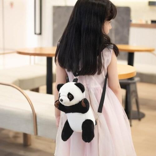 Kawaii Panda Plush Backpack Soft Panda Doll Cute Kids Candy Bag Birthday Gift for Nursery Children