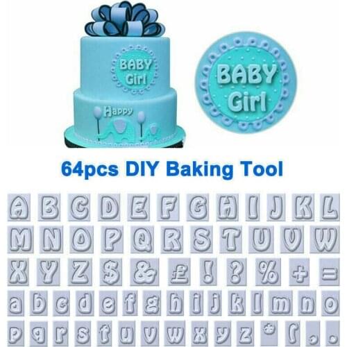 Baking utensils 64 pieces of plastic embossed film biscuits cake with plastic embossed film and sugar decoration