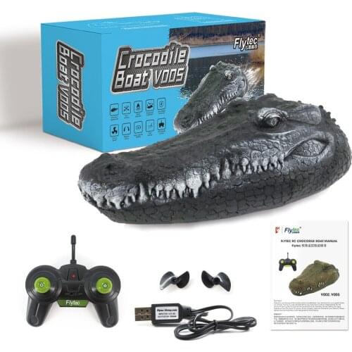 2.4ghz Rc Remote Control Animals Crocodile Electric Racing Ship Crocodile-head Rc Spoof Toy Kids Toys Funny Halloween Prank Toys