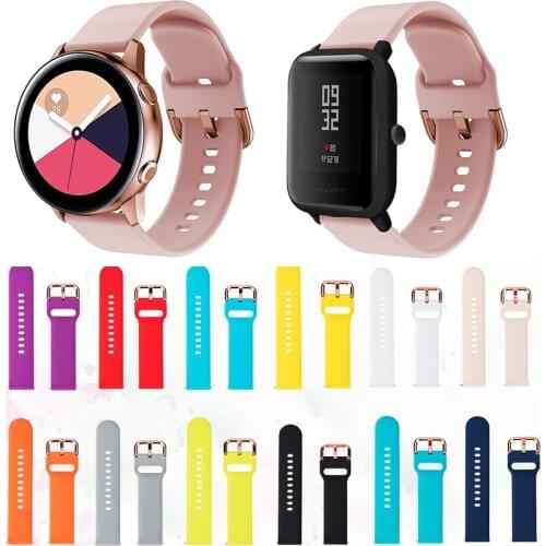 20mm strap for Huami Amazfit GTS GTR 42mm Bracelet 20mm Strap for Huami Amazfit Bip BIP S Bip Lite Watch Band Slicone Strap