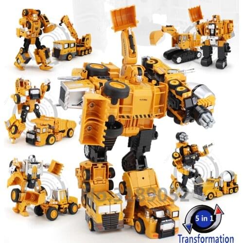 Transformation Robot Car Metal Alloy Engineering Construction Vehicle Truck Assembly Deformation Toy 2 in 1 Robot Kid Toys Gifts