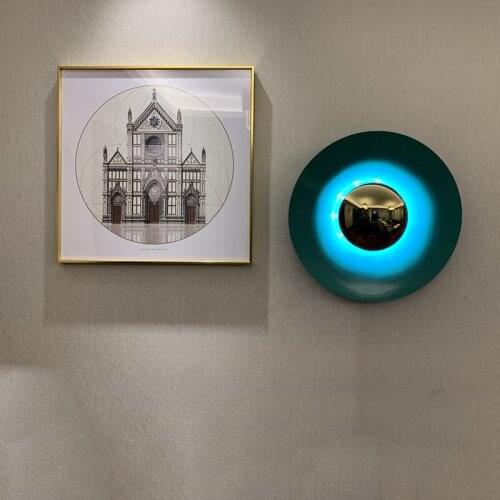 Postmodern light luxury UFO wall lamp porch decoration bedroom living room background wall personality lamps