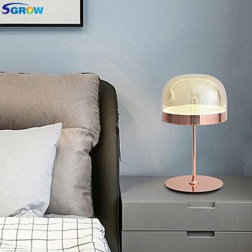 SGROW Modern Glass Lampshade Table Lamp for Dinning Room Bedroom Living Room Restaurant Desk Lampara Indoor Lighting Fixtures