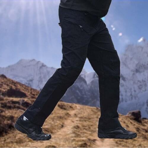Mens Outdoor Cargo Work Pants Rip-Stop Military Tactical Pants Lightweight Casual Cargo Pants Multi-pocket Hiking Men Trousers
