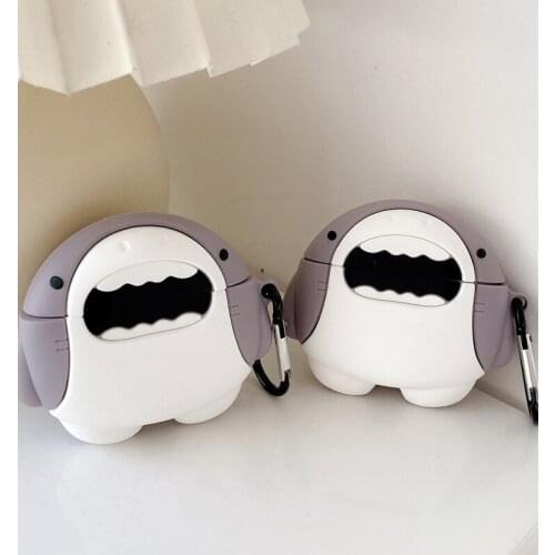 Silicone Case for Beats Studio Buds Headphone Cover 3D Cartoon Shark Case for Beats Studio Buds Wireless Earphone Soft Shell