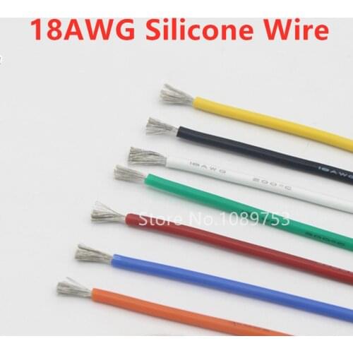 1metre 18AWG Silicone Wire Ultra flexiable Cable 0.75mm2 High Temperature Test Line Wire