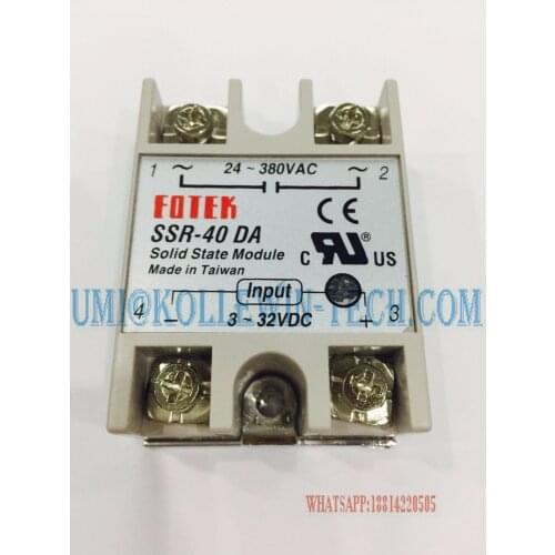 SSR-40 DA Solid State Relay, New DC to AC Solid State Relay Module for Arduino SSR-40DA Temperature Controller 24V-380V 40A 250V
