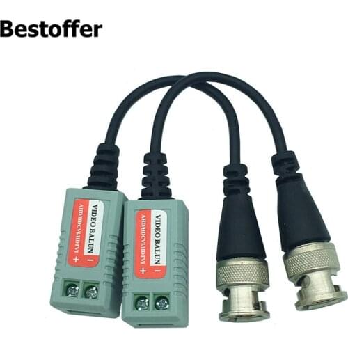 1 Pair AHD/CVI/TVI UTP Video Balun Twisted Passive Transceivers BNC Cat5 Cable