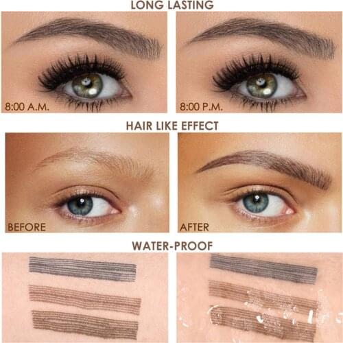 FOCALLURE Waterproof Four-claw Fork Tip Eyebrow Pen Pencil Long Lasting Cosmetic Eyebrow Tattoo Pencil