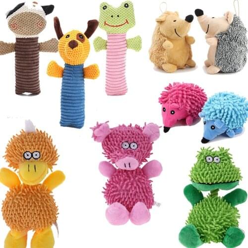 Funny Dog Toys Cartoon Cute Bite Resistant Plush Squeaky Toy Pet Chew Toy For Cats Dogs Pet Interactive Supplies Pet Partner