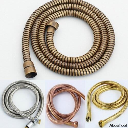 150cm Antique Hose Shower Outlet Pipe Vintage Golden Hand Shower Pipe Shower Hose All black Bathroom Heater Water Connection