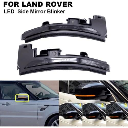 2pcs Car Dynamic Sequential LED Side Mirror Indicator Turn Signal Light For LAND ROVER LR4 2014-2016 Discovery Sport Evoque MK