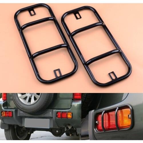 2pcs Metal Black Rear Bumper Fog Light Metal Cover Trim Frame fit for Suzuki Jimny 2007-2010 2011 2012 2013 2014 2015 2016 2017