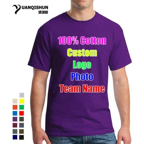2019 Unisex Custom Logo Printed Personalized Men T Shirts Customized solid Color Text Photo Printing Apparel advertising T-shirt