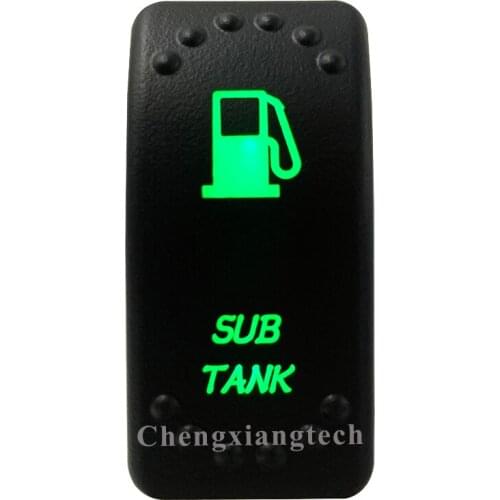 5 Pin On Off SPST Car Boat Rocker Switch-Sub Tank - Green Led Light- for 4x4 Carling Narva Caravan Marine 12v 24v