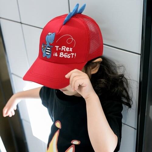 Summer Baseball Cap For Kids Boys Girls Dinosaur Embroidered Fashion Outdoor Baseball Snapback Caps Peaked Children Sun Hat