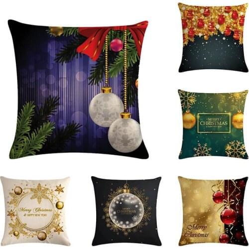 Merry Christmas Ball Cushion Cover Sofa Pillows New Year Christmas Bolus Decorations for Home Pillowcase Square Linen ZY707