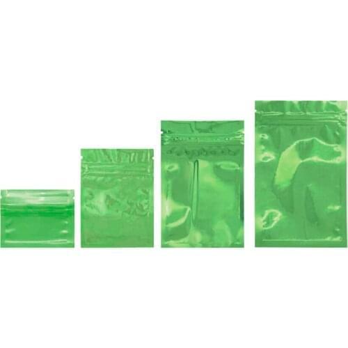 Foil Ziplock Storage Plastic Bag Resealable Reusable Zipper Cute Green Pouches for Food Candy Packaging Bags