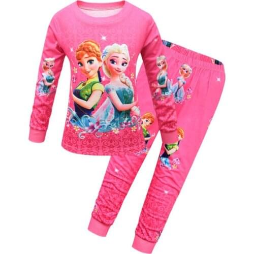 Disney Childrens Frozen Pajamas Set Kids Baby Girl Spring Autumn Pajamas Pajama Kids Elsa Sleepwear Clothes Set Christmas Gift