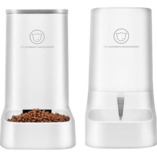 Pet Food Feeder/Water Feeder,No Spill Large Water Dispenser Automatic Gravity and Dry Food Dispenser Auto Feeder Self Feeding