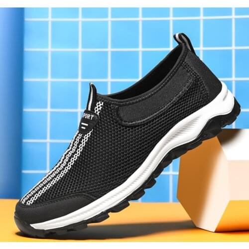 Summer Mesh Men Shoes Lightweight Sneakers Men Fashion Casual Walking Shoes Breathable Slip on Mens Loafers Zapatillas Hombre