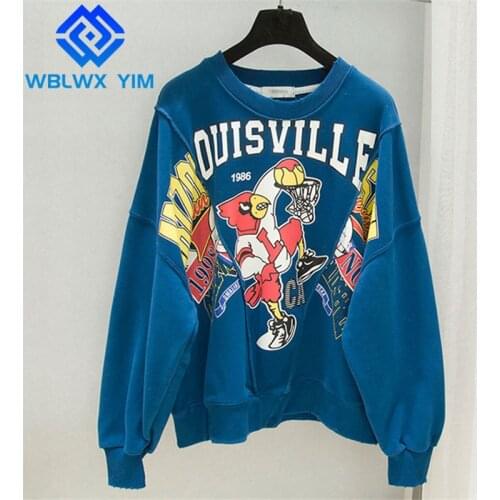 Fashion Cartoons Print Sweatshirt Women Spring Autumn Hoodies O-Neck Long Sleeve Oversize Pullovers Female Casual Sweatshirts