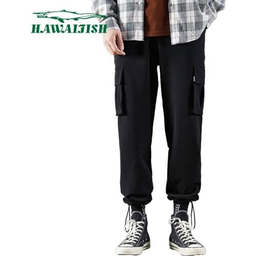 Hawaifish brand Mens pants spring and autumn thin overalls Korean version joggers leisure straight fashion style sweatpants
