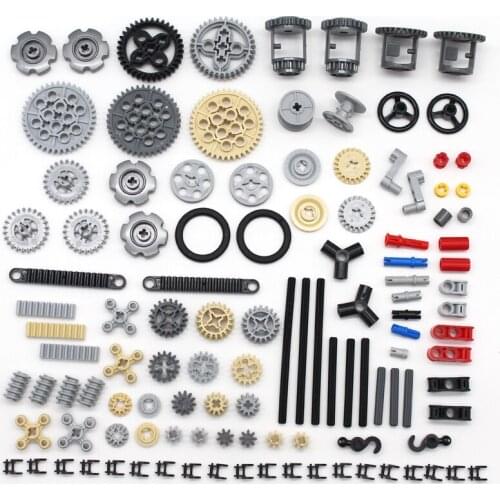 Bulk Technical Parts Pin Liftarm Bricks Studless Beam Axle Plug Connector Panel Gear Building Blocks Compatible Intellectual Toy