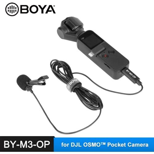 BOYA BY-M3-OP Clip-on Lavalier Lapel Microphone Omnidirectional Mic USB Type-C For DJI OSMO Pocket Camera for Vlog Recording