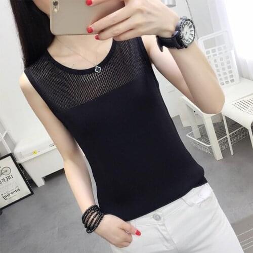 2021 New Summer Sexy All-match Womens Tank Tops Bottoming Camis Crop Top Black Sleeveless Hollow Camisole Femme X212
