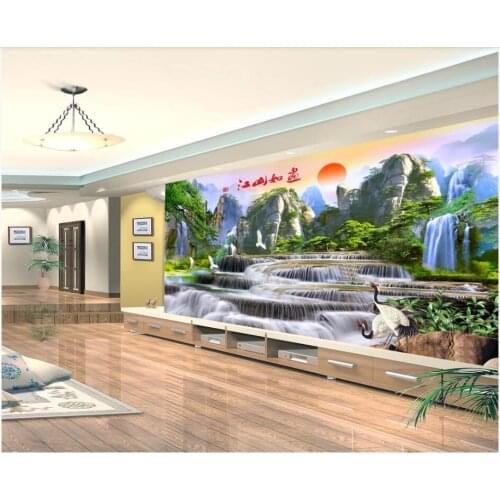 Custom photo 3d wallpaper HD beautiful landscape waterfall background 3d wall murals wallpaper for walls 3 d living room decor