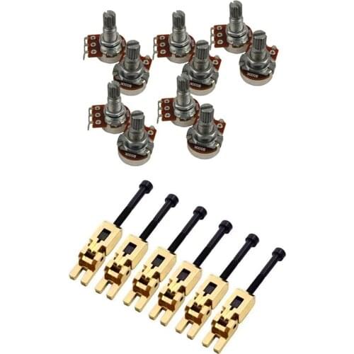 10Pcs Pots B500K Potentiometers for Guitar Bass Parts with 6Pcs Double Locking System Locked Saddles ​for Floyd-Rose