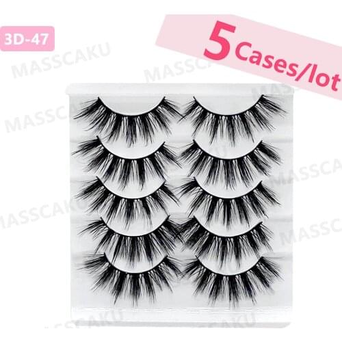 5pcs/lot 5 Pairs 3D Eyelashes Soft False Eyelashes Fluffy Delicate Eye Lashes Extension Natural Thick Eye Makeup Extension Tool