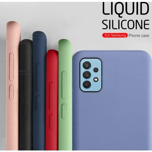 Luxury Original Square Liquid Silicone Case For Samsung Galaxy a52 5g a72 4g a 72 52 52a shockproof Soft edge Phone Covers