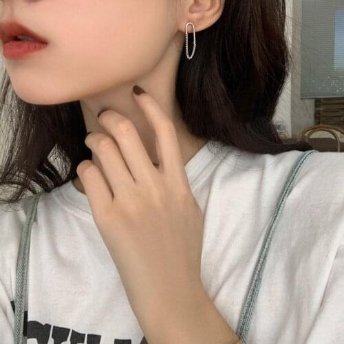 U-shaped Tassel Chain Drop Earrings For Women Geometric Korean Fashion Creative Hot Sale New Trendy Girlfriend Jewelry BOYULIGE