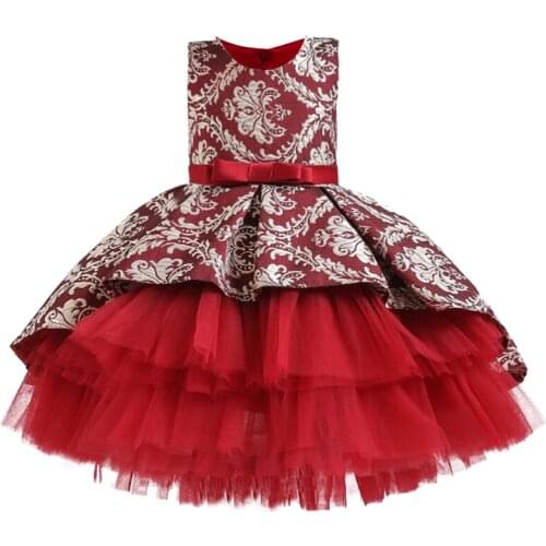 Flower girl birthday party ball beading tail wedding dress white dress girl Princess formal Eucharist party tail dress