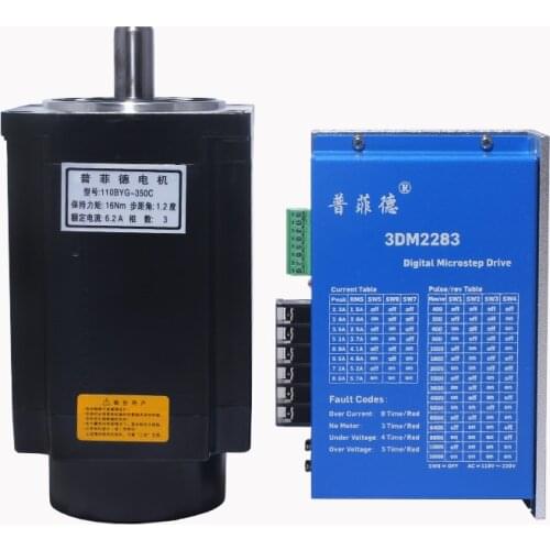 110BYG350C three-phase stepper motor 220V 6.2A body length 187mm torque 16N.M match 3DM2283 driver