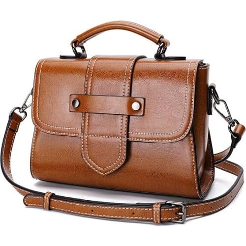 Vintage Women Shoulder Bag Crossbody Bag Woman Real Cow Leather Strap Bag Valentines Day Present Female Messenger Bag Lady Flap