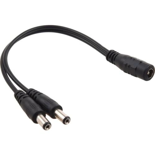 Top quality 5.5x2.1mm 1 to 2 M/F DC Power Splitter Cable for Security CCTV Camera