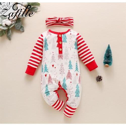 ZAFILLE My First Christmas Baby Rompers and Hat Winter Christmas Tree Jumpsuit For Kids Babies Boys Girls New Years Costume