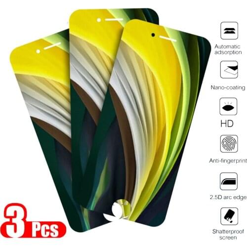 3pcs protective glass for apple iphone se 2020 glass screen protector on the for iphone se 2 se2 aifon se2020 tempered glas